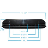 Wheelchair Armrest Pad / Waterfall Full Length in Vinyl showing dimensions